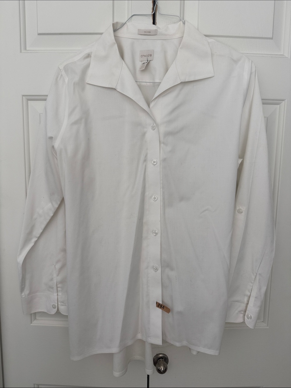 Chico's Crisp Women's White Button-Down Dress Shirt